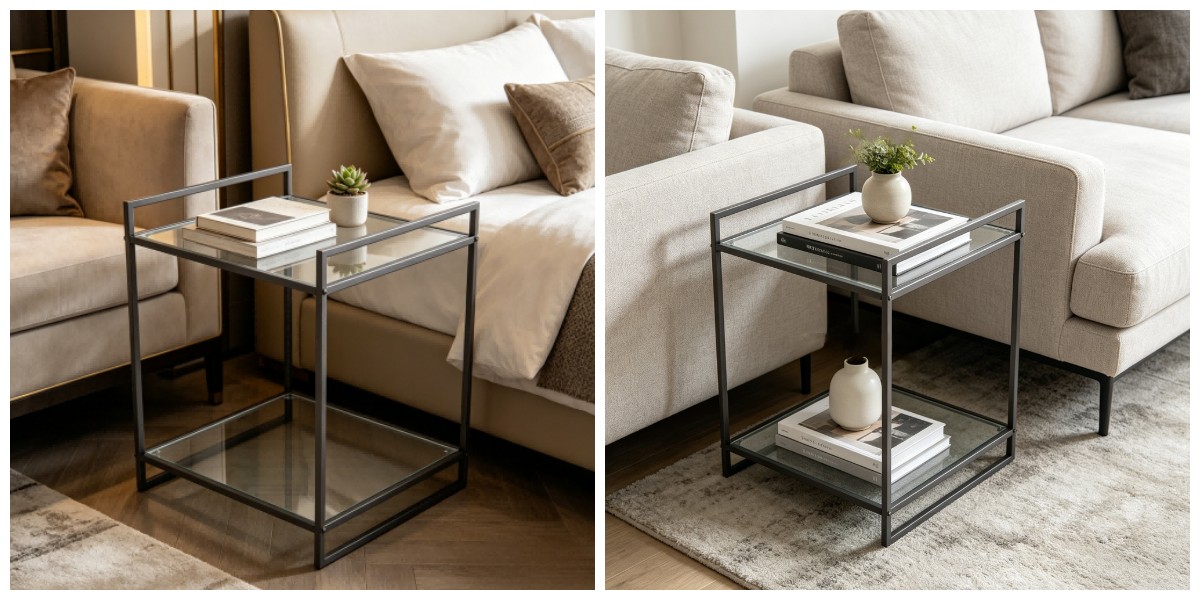 Glass Top Accent Table