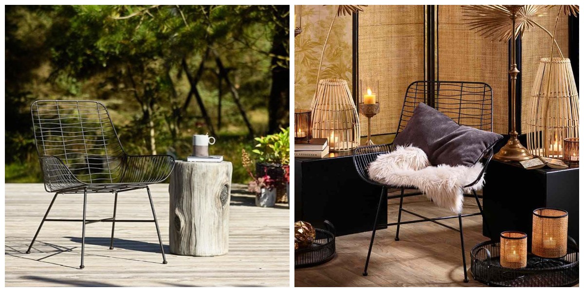 Chaises en métal noir