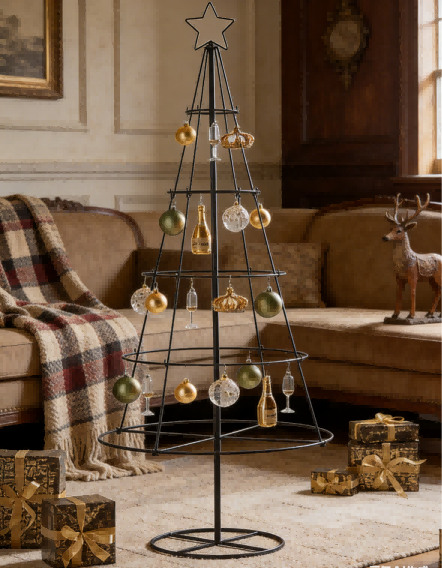 شجرة عيد الميلاد المعدنية السوداء