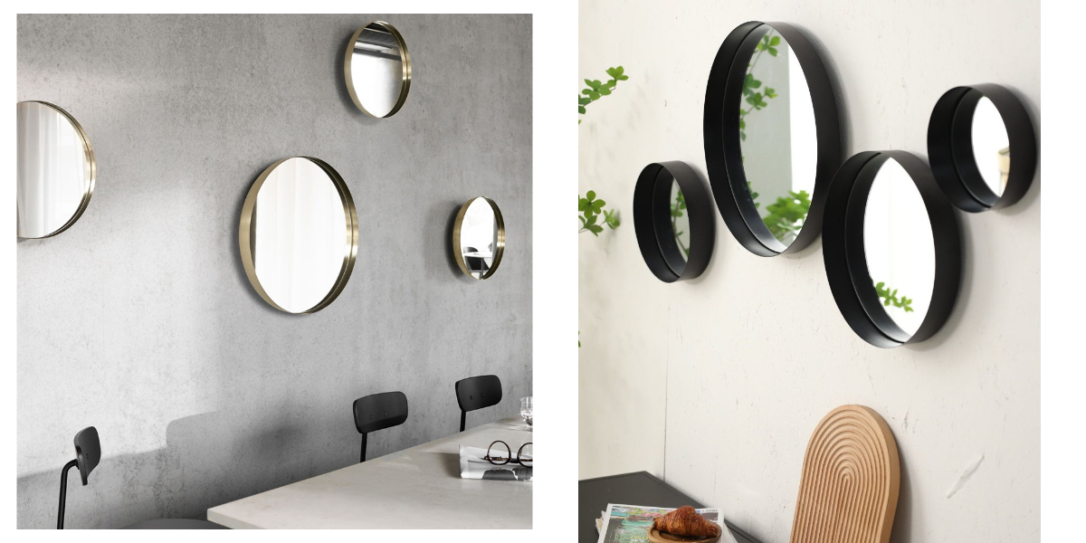 Decoración de espejo redondo