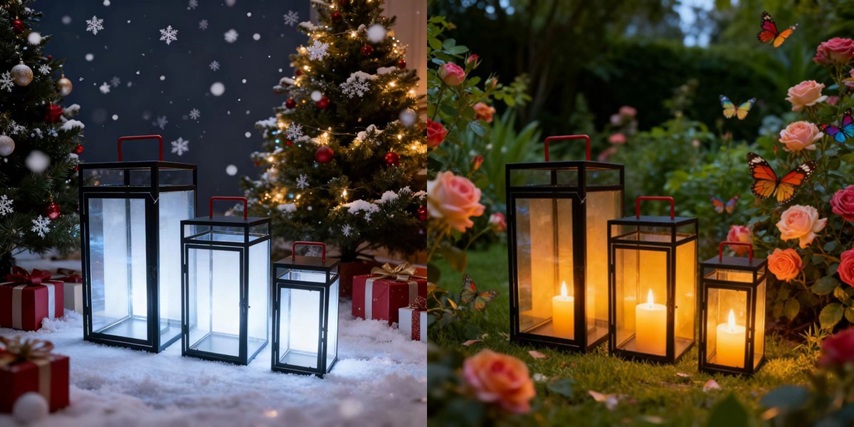 lanterna preta e dourada