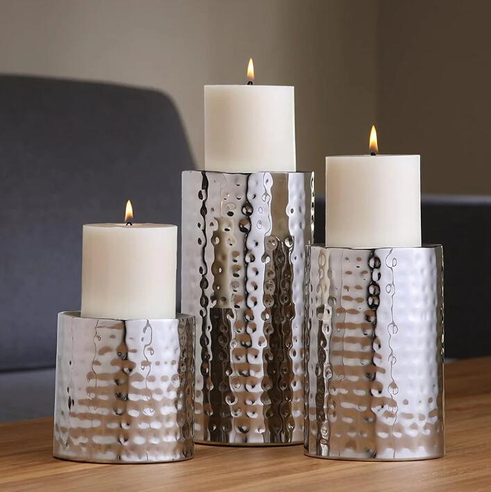 Bougeoirs modernes en argent