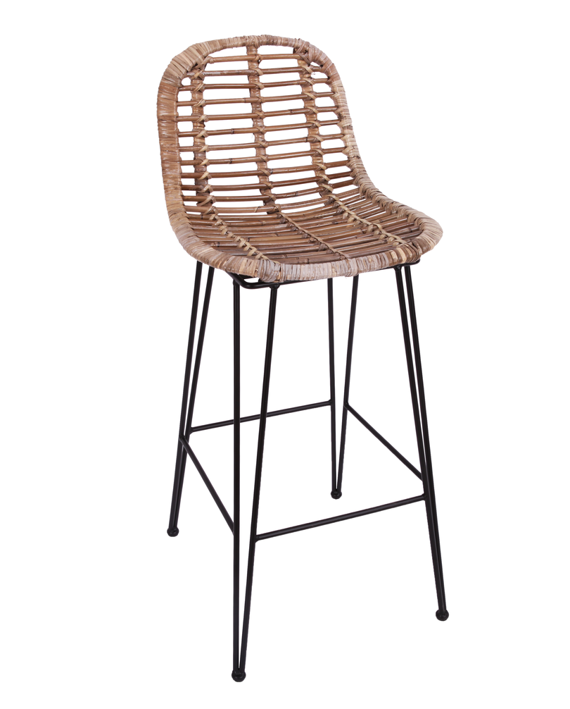 Taburete de bar de ratán