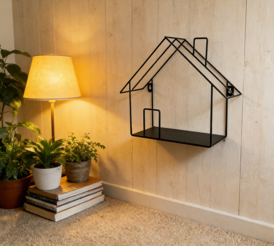 Black Metal Wall Shelf