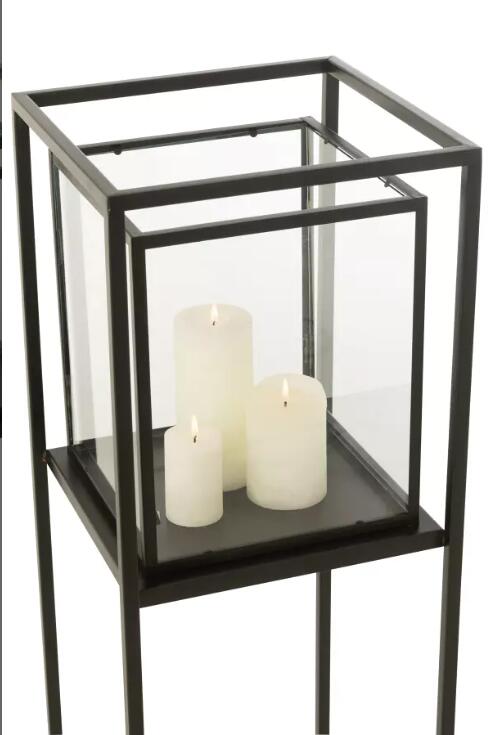 black metal hurricane lantern