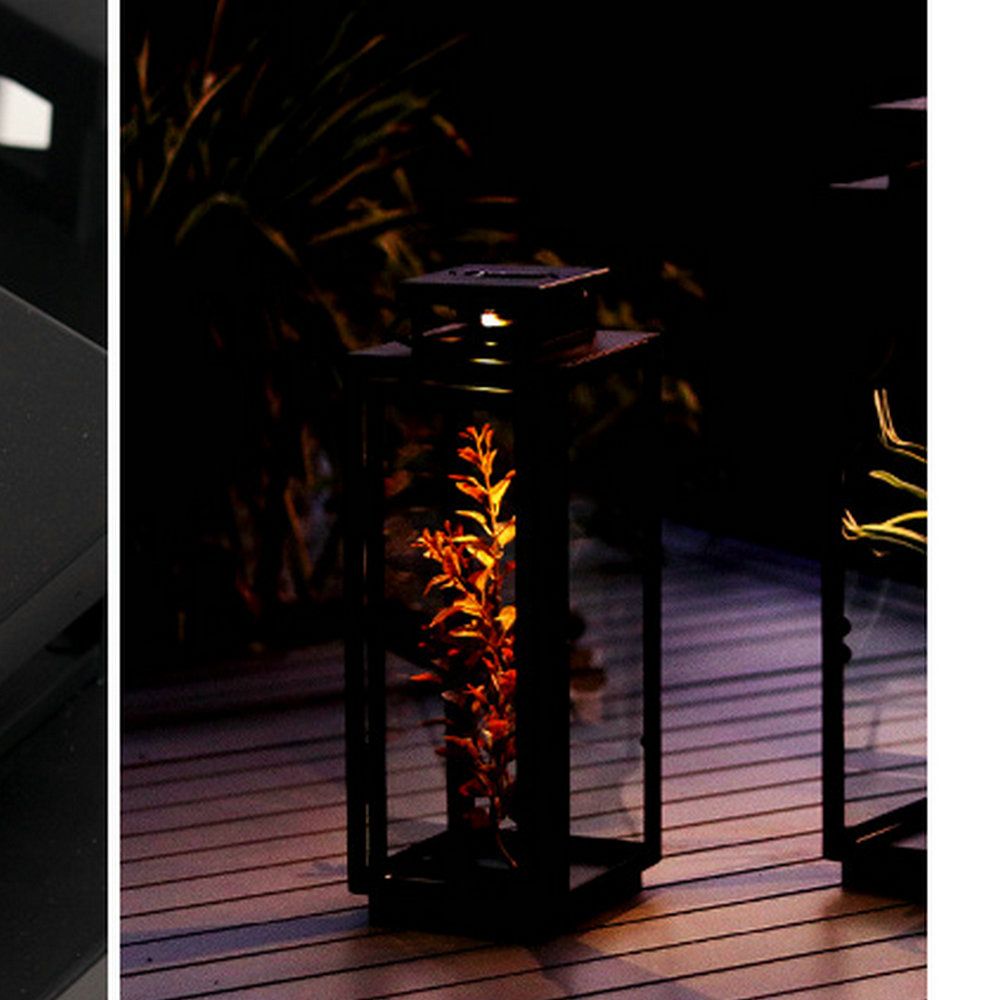 فانوس شموع معدني أسود