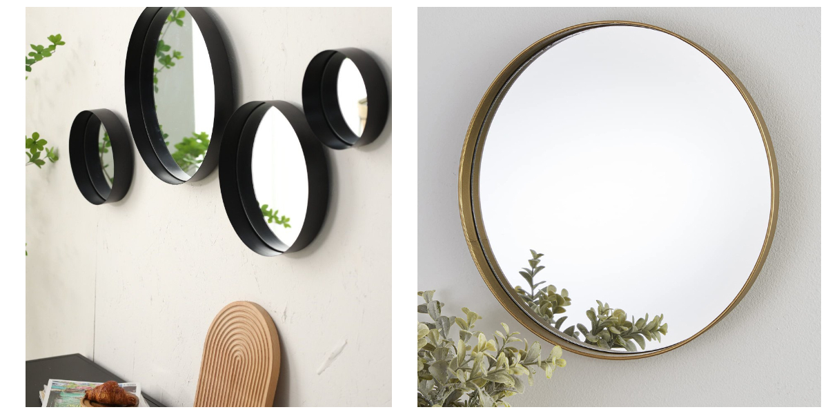 Espejo redondo negro