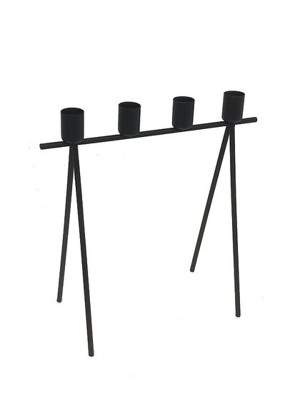 portavelas de metal negro