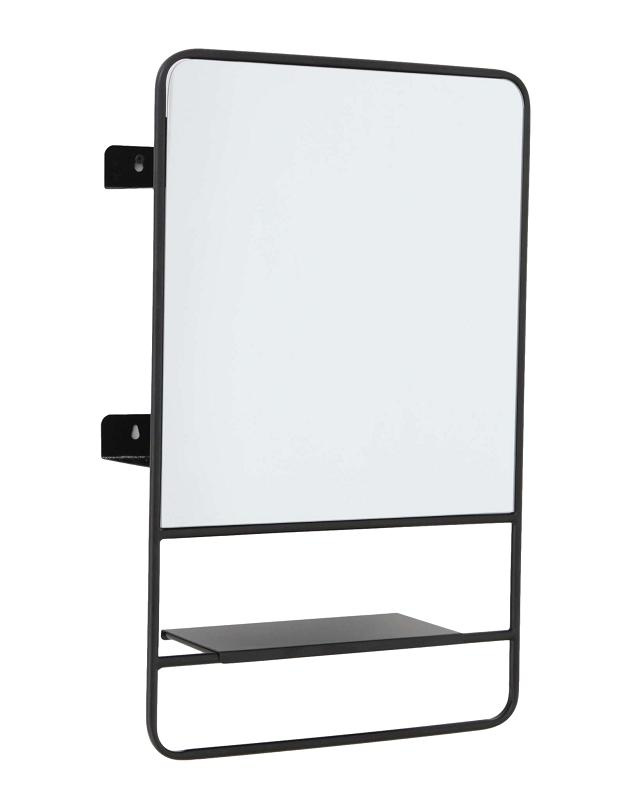 Espelho de parede com prateleira