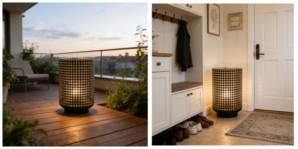 Lanterne noire et dorée