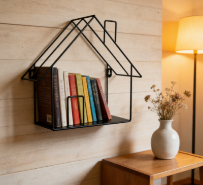 Black Metal Wall Shelf