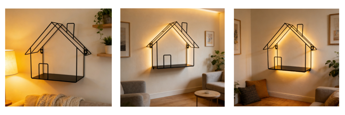 Black Metal Wall Shelf