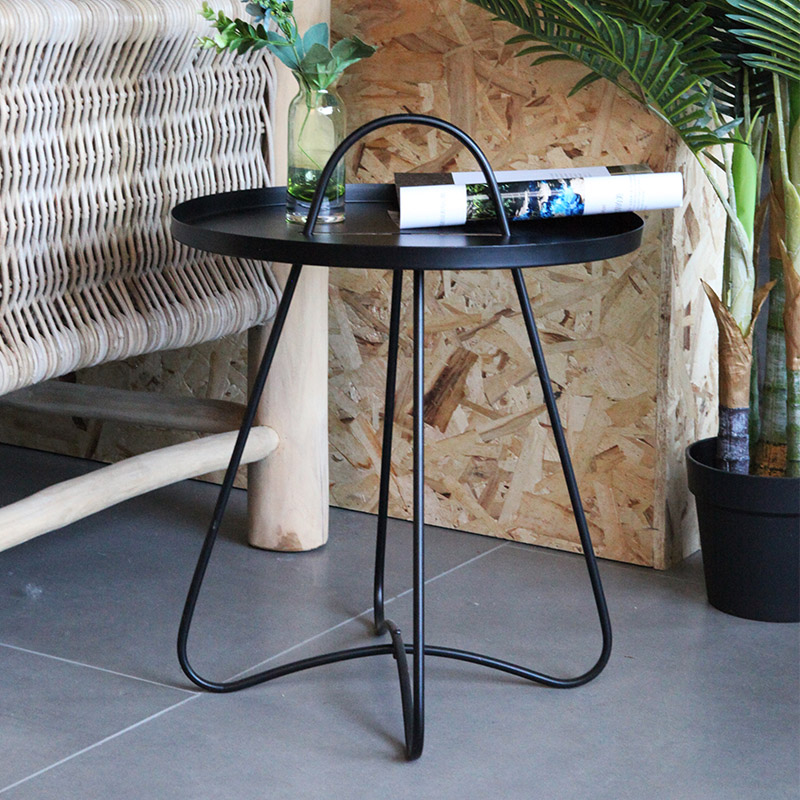 round metal side table