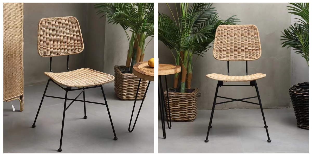 Chaise de bureau en rotin