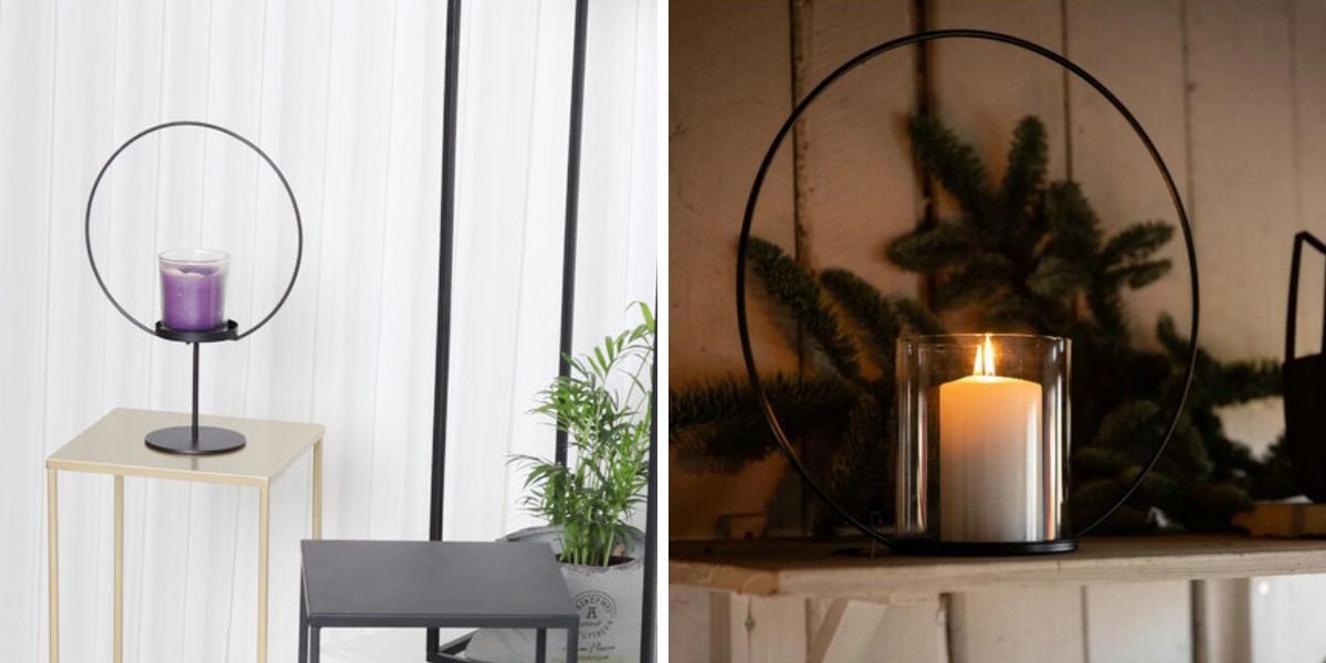 schwarze Kerzenhalter