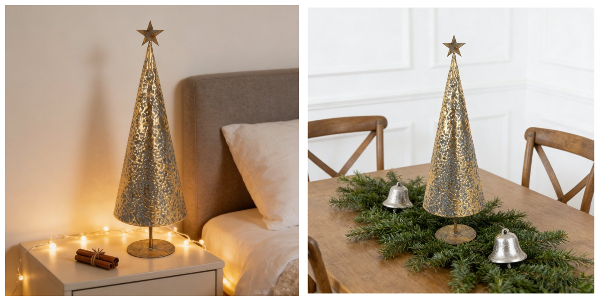 شجرة عيد الميلاد المخروطية المعدنية