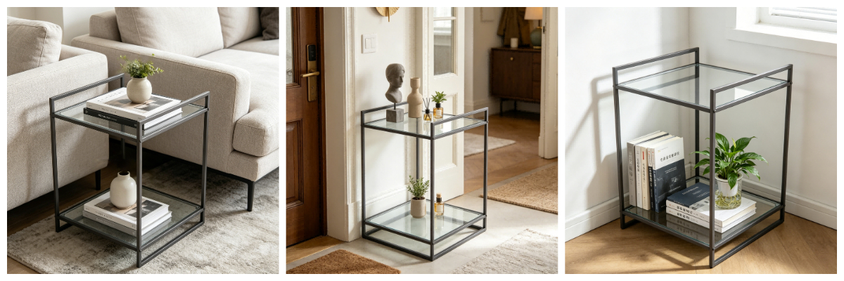 table d'appoint en verre design