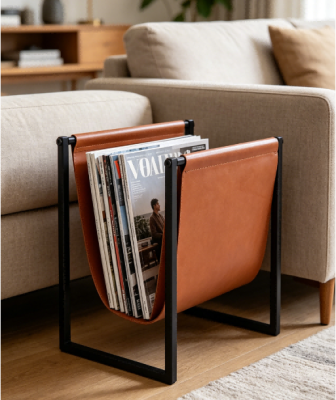 Support pour magazine en cuir