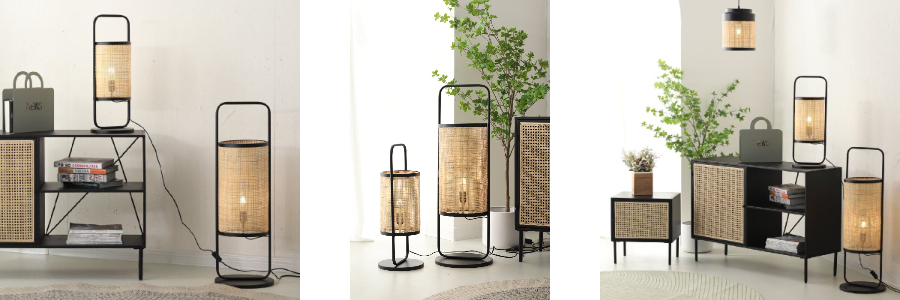 Lámpara Hue con pantalla de ratán