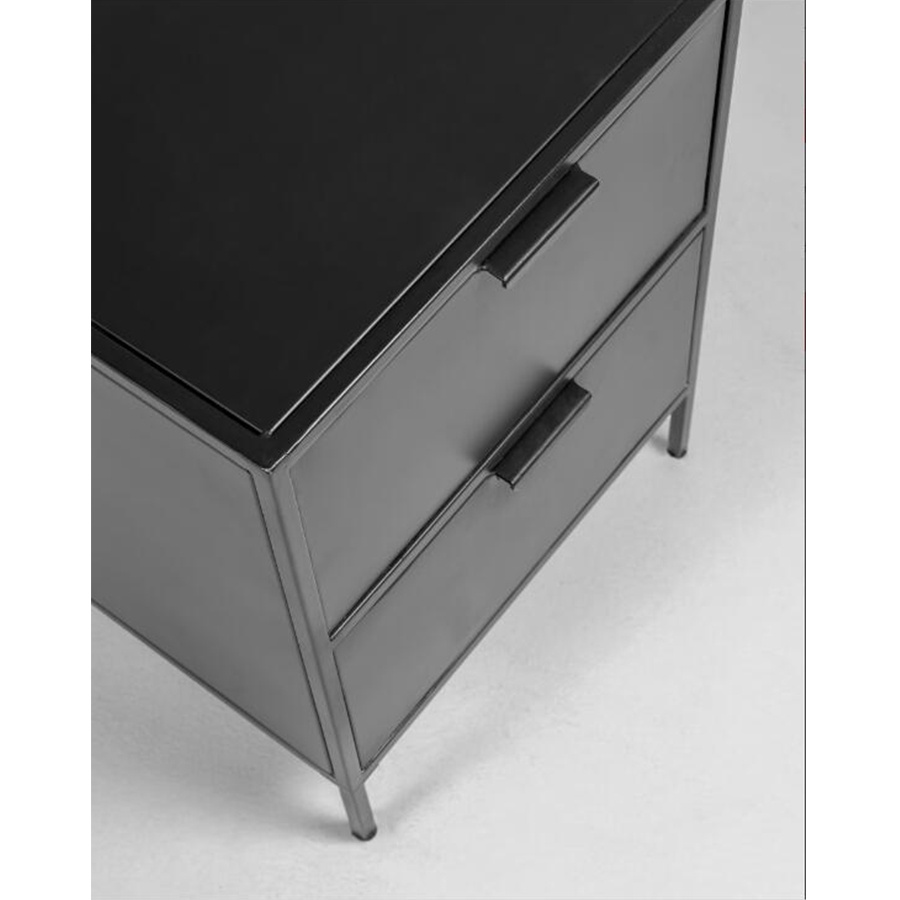Black Accent Table with Drawer