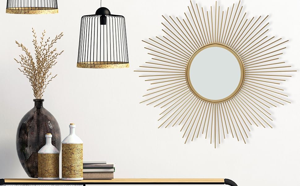 espejo de pared dorado