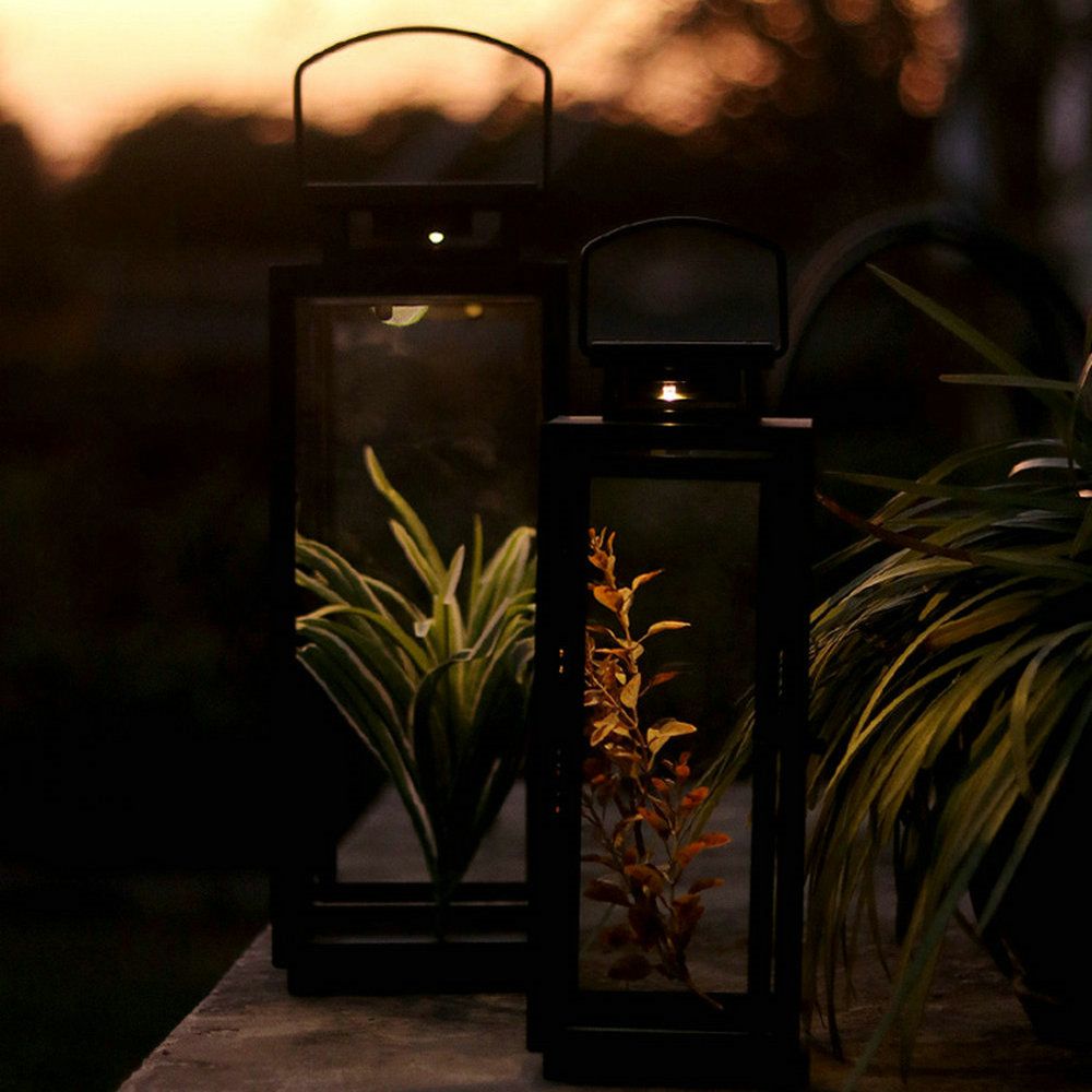 فانوس شموع معدني أسود