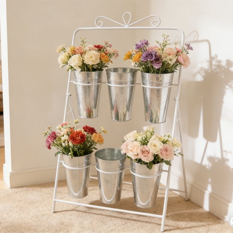 White plant Pot with stand