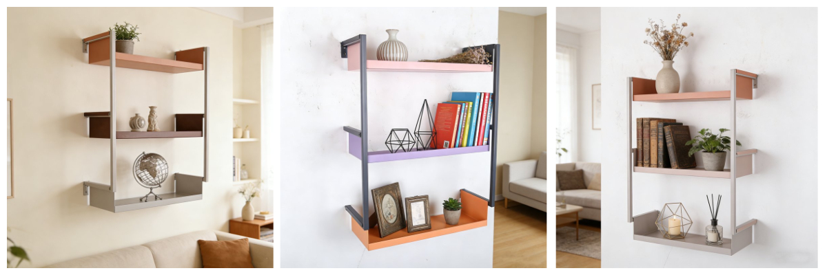 رف حائط معدني