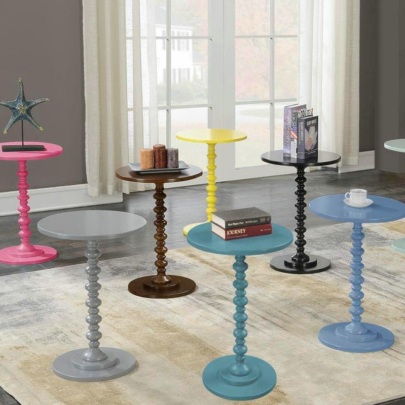 Mesa auxiliar redonda de madera