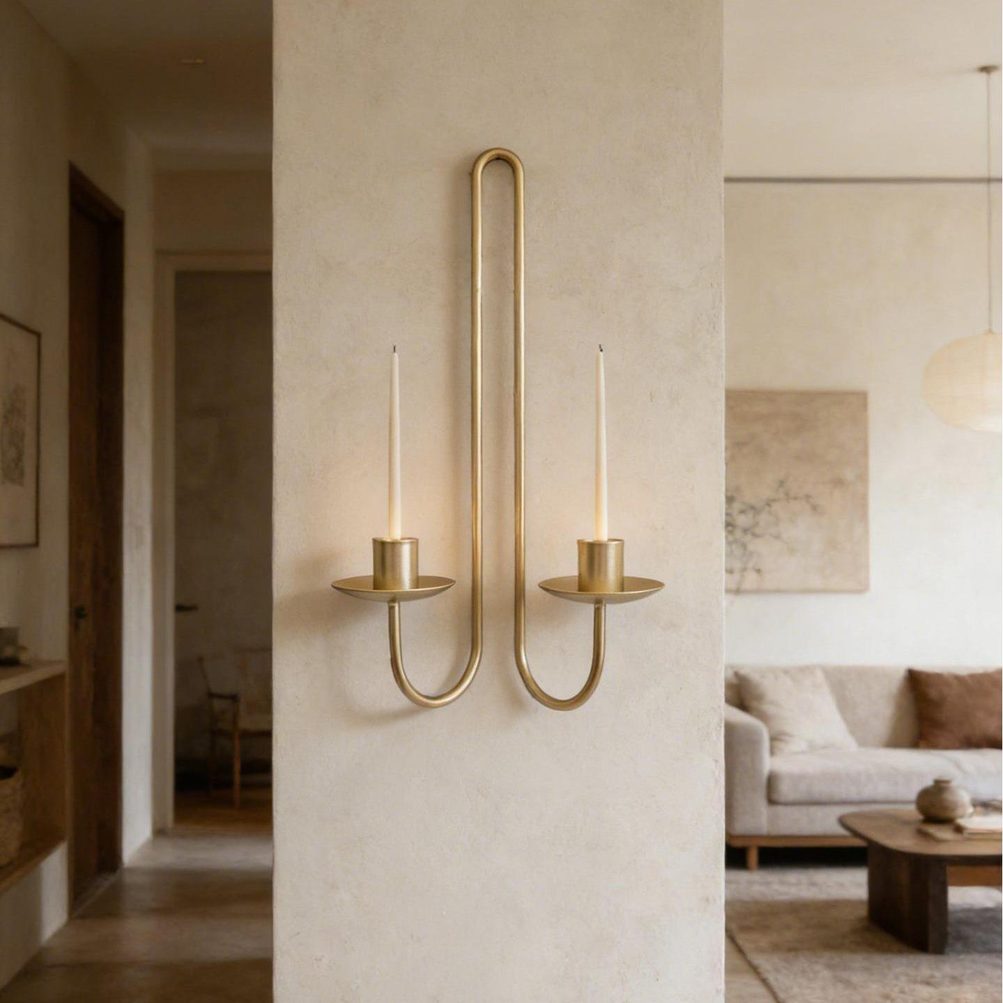 Decoração de castiçal de parede