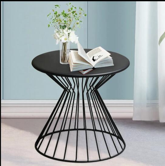 small black metal side table