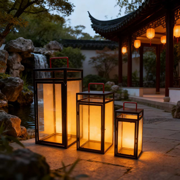 lanterna preta e dourada