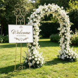 Chevalet en métal pour panneau de mariage