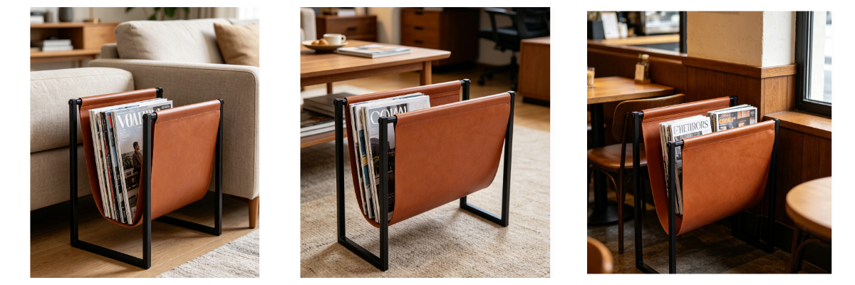 Support pour magazine en cuir