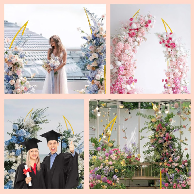 Recepción de boda con arco de globos