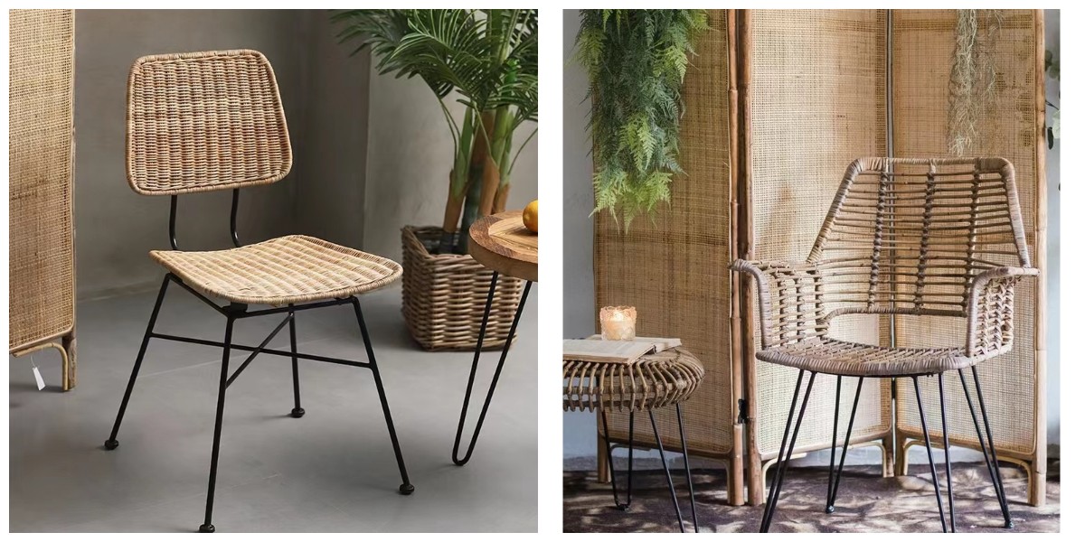 Chaises en osier d'extérieur