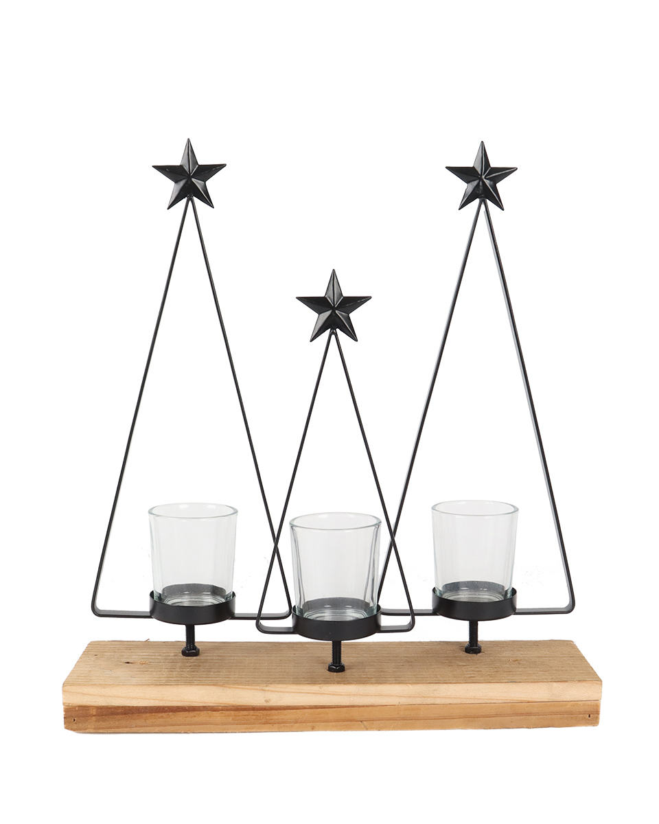 Kerzenhalter mit Holzsockel