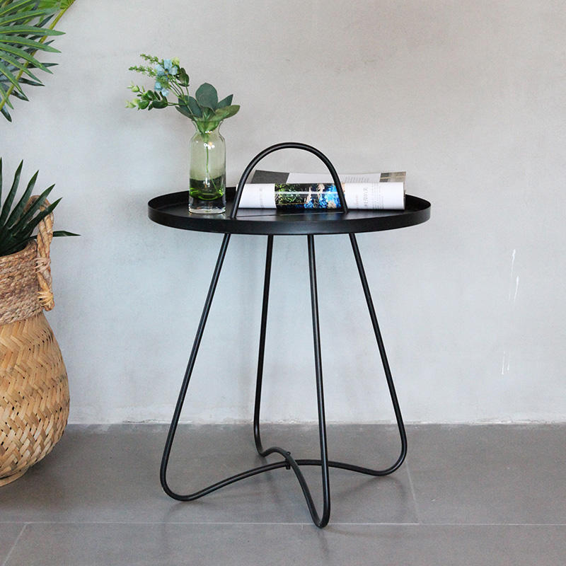 black metal side table