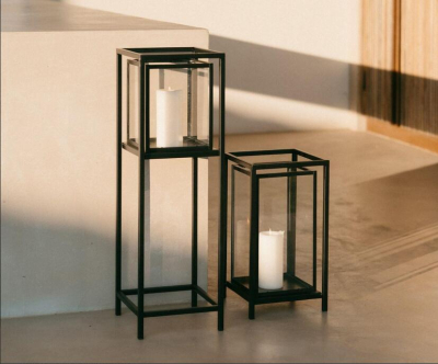 black metal candle lantern