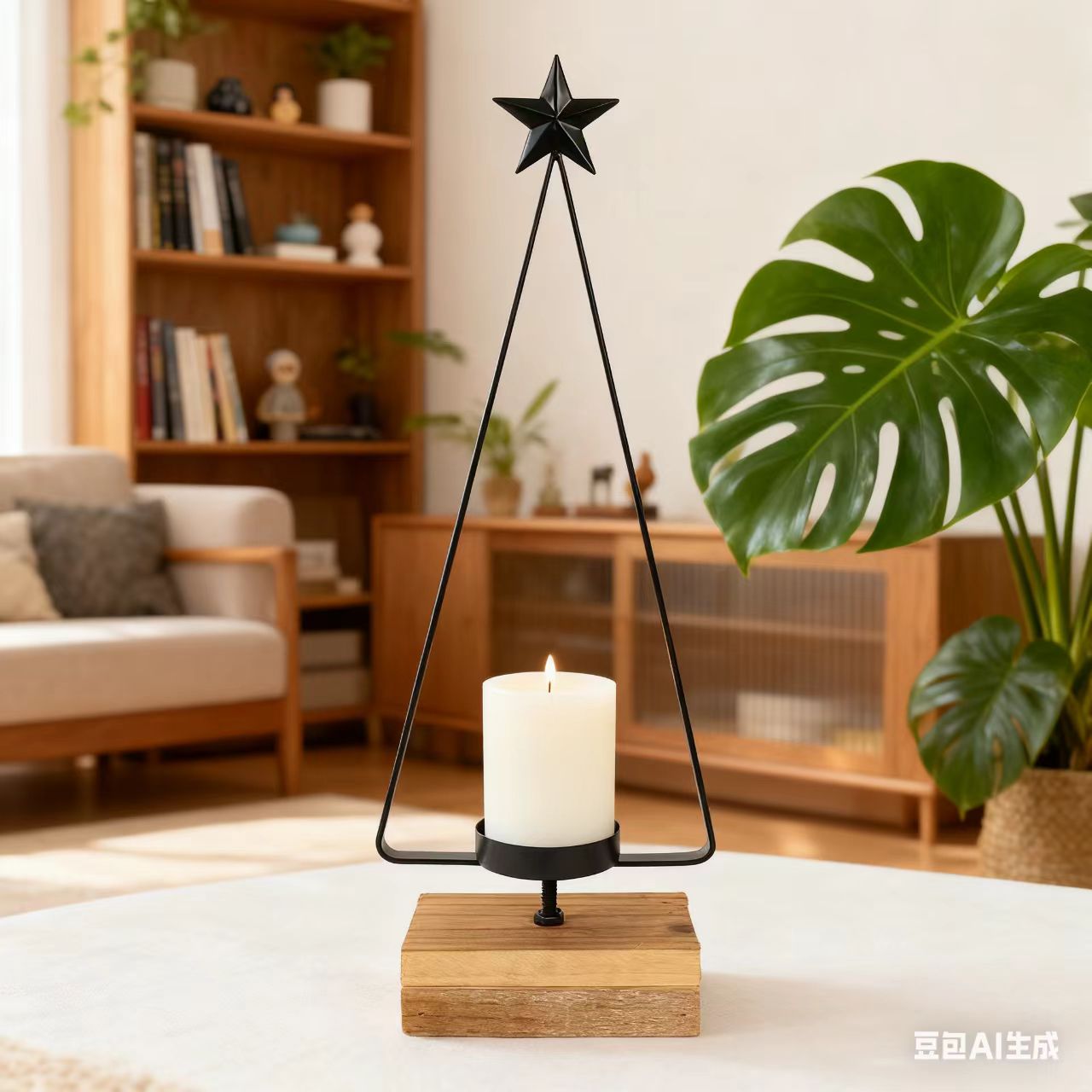 black metal candle holders