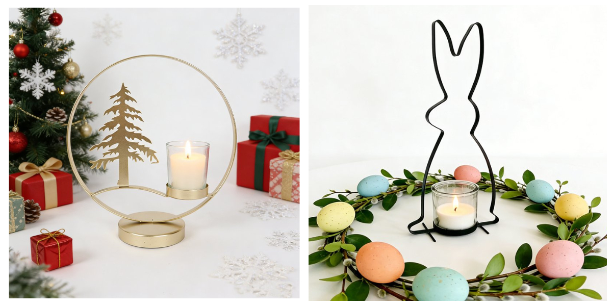 Vintage Metal Candle Lanterns: