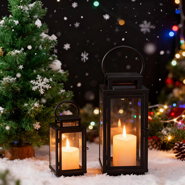 metal and glass lantern