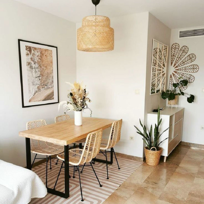 Mesa de jantar de olmo