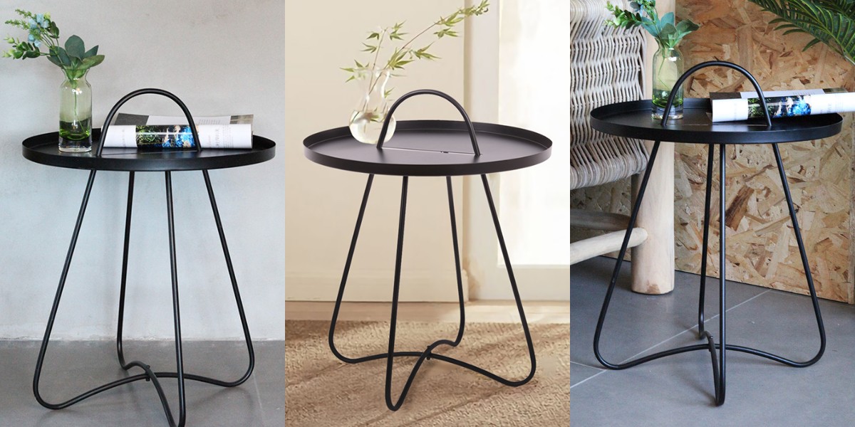 black metal side table
