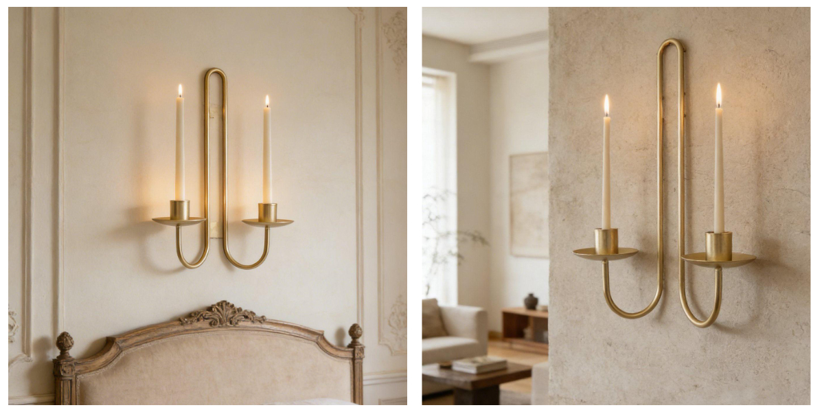 Decoração de castiçal de parede Decoração de castiçal de parede