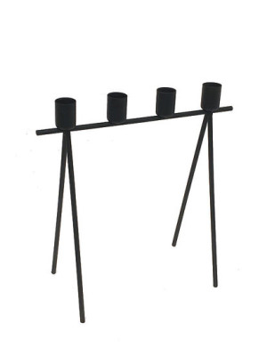 porte-bougies en métal noir