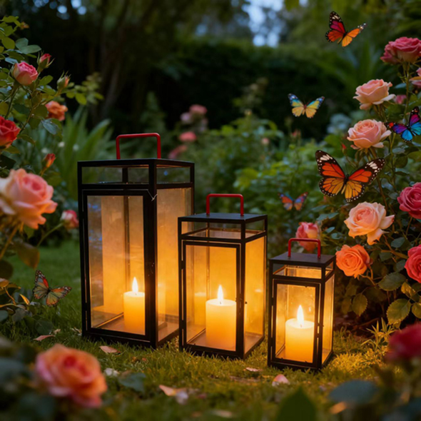 lanterna de metal preto para exterior