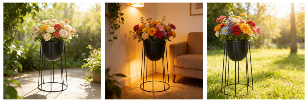 Support à pot de fleurs en métal