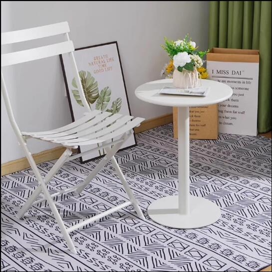 mesa auxiliar redonda blanca